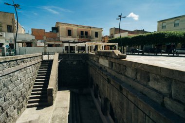 view of the streets in the city Sant'Antioco, Sardinia, Italy. High quality photo clipart