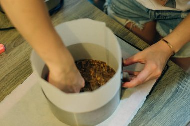 Ev yapımı kek kalıbı, kek kalıbı. Yüksek kalite fotoğraf