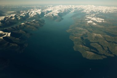 Aerial view of frozen Juneau ice field with snowy mountains and glacier, Alaska, United States. High quality photo clipart