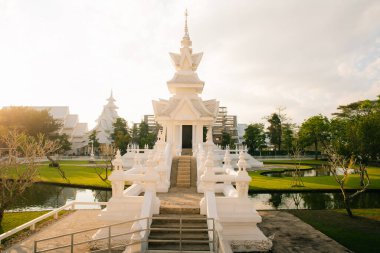 April 12, 2024 Buddhist-Hindu temple complex Wat Rong Khun, Chiang Rai Province, Thailand. High quality photo clipart