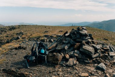 Bastiments peak seen from Coll de la Marrana mountain pass in summer . High quality photo clipart