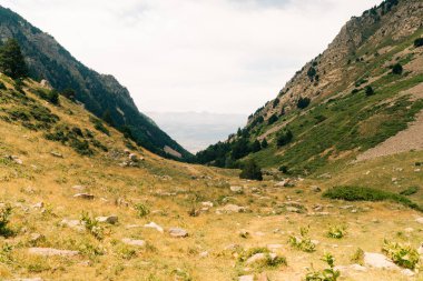 Bastiments peak seen from Coll de la Marrana mountain pass in summer . High quality photo clipart