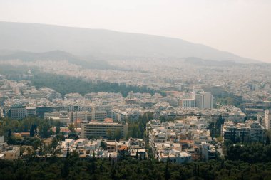 Akropolis ve Parthenon Atina 'dan alınan manzara manzaraları. Yüksek kalite fotoğraf