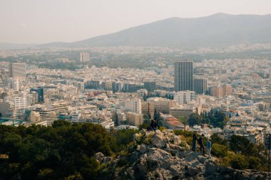 Akropolis ve Parthenon Atina 'dan alınan manzara manzaraları. Yüksek kalite fotoğraf