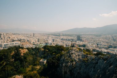 Akropolis ve Parthenon Atina 'dan alınan manzara manzaraları. Yüksek kalite fotoğraf