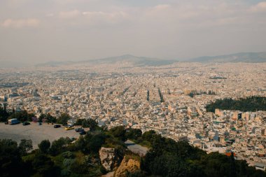 Akropolis ve Parthenon Atina 'dan alınan manzara manzaraları. Yüksek kalite fotoğraf