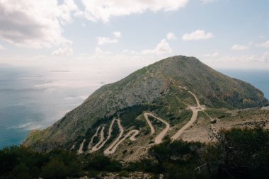 view of Kamari city in Santorini from the ancient thera road. High quality photo clipart