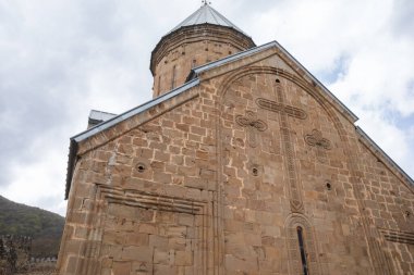 Gürcistan 'daki Ananuri Kalesi' nin havadan görünüşü. Yüksek kalite fotoğraf