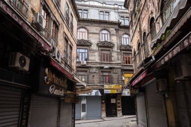 Salgın sırasında İstanbul 'un boş sokakları. Hindi - Mayıs 2020. Yüksek kalite fotoğraf