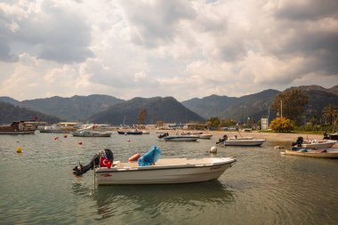 Gocek Şehir Merkezi İnsansız Hava Aracı Fotoğrafı, Gocek Mugla, Türkiye. Yüksek kalite fotoğraf