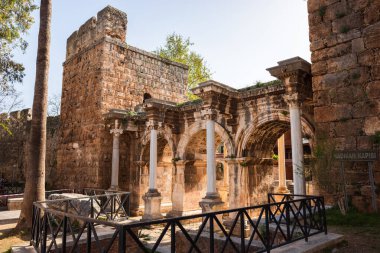 Antalya 'daki Hadrian Kapısı, Türkiye. Yüksek kalite fotoğraf