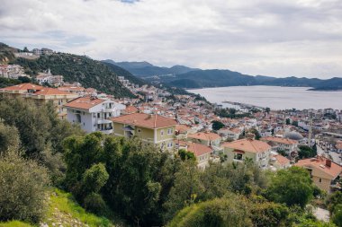 Türkiye 'nin sahil beldesi Kas' ın görkemli panoramik manzarası. - Evet. Yüksek kalite fotoğraf