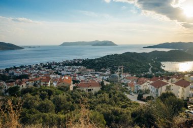 Türkiye 'nin sahil beldesi Kas' ın görkemli panoramik manzarası. - Evet. Yüksek kalite fotoğraf