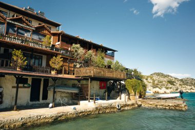 Beautiful panoramic view on island Kekova. Kalesi, turkey - may 2023. High quality photo clipart