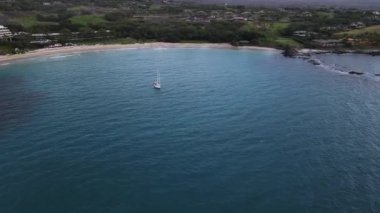 Kaptan Coook, selam ABD - 2020 Hookena Plaj Parkı. İHA 'dan hava görüntüsü. Yüksek kalite 4k görüntü