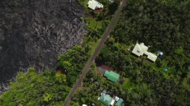 Hawaii 'deki Kilauea Volkanı' ndan donmuş lav. - Evet. Yüksek kalite 4k görüntü