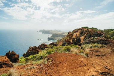 Madeira Adası 'nın en iyi manzaralarından biri. Cape Ponta de Sao Lourenco, Madeira Adası, Portekiz. Yüksek kalite fotoğraf