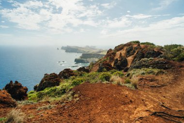 Madeira Adası 'nın en iyi manzaralarından biri. Cape Ponta de Sao Lourenco, Madeira Adası, Portekiz. Yüksek kalite fotoğraf