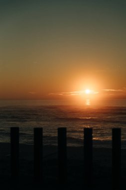 Beautiful view of ocean beach, Lisbon Portugal. High quality photo clipart