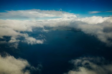 Hawaii, ABD üzerinde uçuyor. Uçaktan manzara. Yüksek kalite fotoğraf