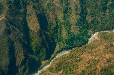 Aerial view of Bhedetar hill station in Dhankuta, Nepal. High quality photo clipart