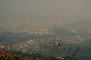 Seul, Bukhansan Ulusal Parkı 'nda taşın zirvesi, sep, 22024. Yüksek kalite fotoğraf