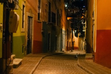 Guanajuato, Meksika. 24 Aralık 2023 Guanajuato, Meksika 'daki şehir evlerinde mimarlık ve cephe. Yüksek kalite fotoğraf