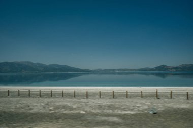Salda Gölü 'nün havadan görünüşü. Burdur, Türkiye. Yüksek kalite fotoğraf