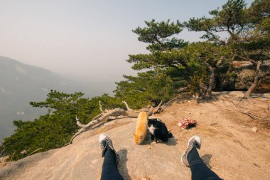 Seul, Bukhansan Ulusal Parkı 'nda taşın zirvesi, sep, 22024. Yüksek kalite fotoğraf