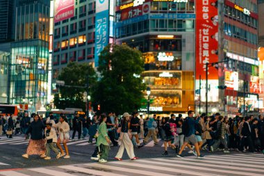 Japonya, Shibuya 'da yaya geçidi - 2 Mayıs 2025. Yüksek kalite fotoğraf