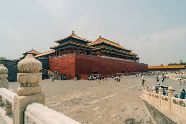 Çin 'in merkezindeki Pekin' deki Yasak Şehir Müzesi 'nin içindeki saraylar ve pagodalar. Yüksek kalite fotoğraf