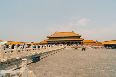 Çin 'in merkezindeki Pekin' deki Yasak Şehir Müzesi 'nin içindeki saraylar ve pagodalar. Yüksek kalite fotoğraf