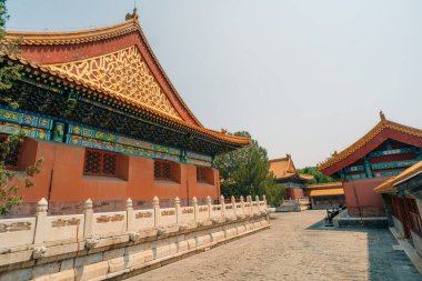 Çin 'in merkezindeki Pekin' deki Yasak Şehir Müzesi 'nin içindeki saraylar ve pagodalar. Yüksek kalite fotoğraf
