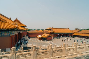 Çin 'in merkezindeki Pekin' deki Yasak Şehir Müzesi 'nin içindeki saraylar ve pagodalar. Yüksek kalite fotoğraf