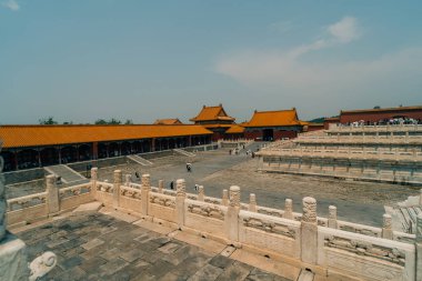 Çin 'in merkezindeki Pekin' deki Yasak Şehir Müzesi 'nin içindeki saraylar ve pagodalar. Yüksek kalite fotoğraf
