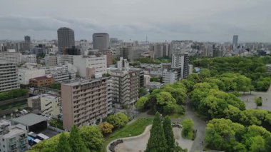 Kiyosumi, Kiba Park 'tan Tokyo Gökyüzü Ağacı' nın manzarası. Yüksek kalite 4k görüntü