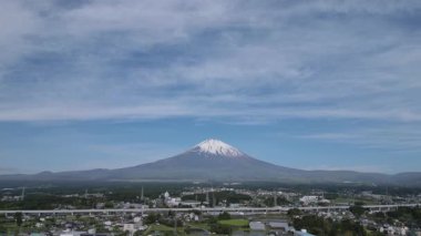 Fuji Dağı ve Gotemba şehrinin hava manzarası