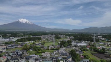Fuji Dağı ve Gotemba şehrinin hava manzarası