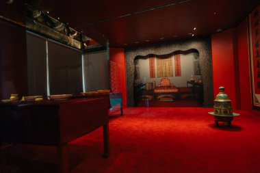 Pekin, Çin - 2 Mayıs 2025 Yasak Şehir. İç mekan. Yüksek kalite fotoğraf