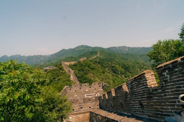 Çin 'in Pekin yakınlarındaki Mutianyu' daki Çin Seddi. Yüksek kalite fotoğraf