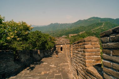 Çin 'in Pekin yakınlarındaki Mutianyu' daki Çin Seddi. Yüksek kalite fotoğraf