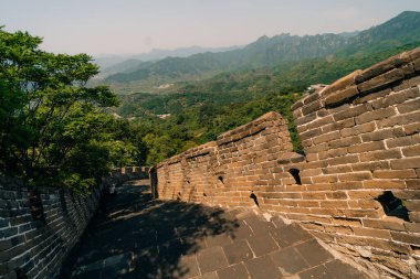 Çin 'in Pekin yakınlarındaki Mutianyu' daki Çin Seddi. Yüksek kalite fotoğraf