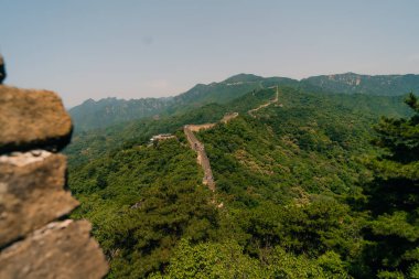 Çin 'in Pekin yakınlarındaki Mutianyu' daki Çin Seddi. Yüksek kalite fotoğraf