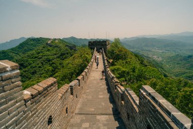 Çin 'in Pekin yakınlarındaki Mutianyu' daki Çin Seddi. Yüksek kalite fotoğraf