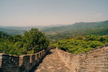 Çin 'in Pekin yakınlarındaki Mutianyu' daki Çin Seddi. Yüksek kalite fotoğraf
