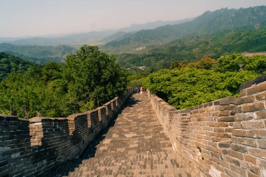 Çin 'in Pekin yakınlarındaki Mutianyu' daki Çin Seddi. Yüksek kalite fotoğraf