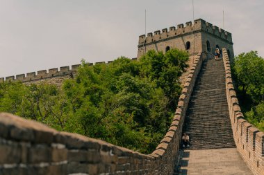 Çin 'in Pekin yakınlarındaki Mutianyu' daki Çin Seddi. Yüksek kalite fotoğraf