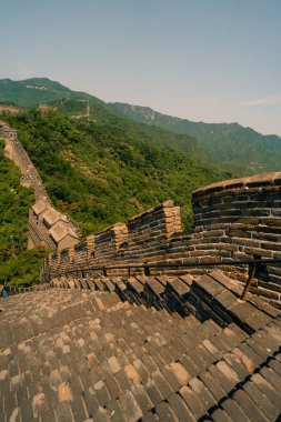Çin 'in Pekin yakınlarındaki Mutianyu' daki Çin Seddi. Yüksek kalite fotoğraf
