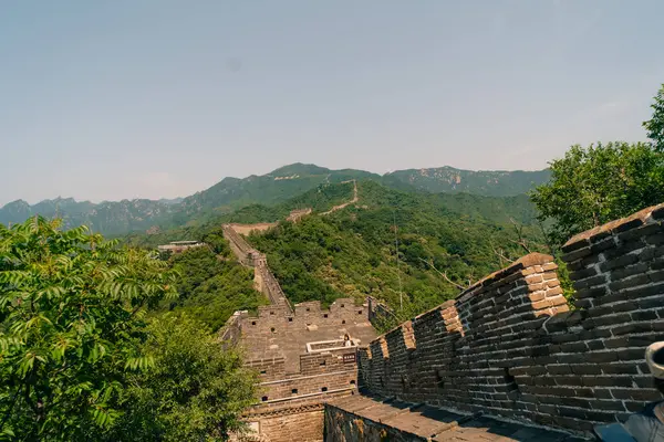 Çin 'in Pekin yakınlarındaki Mutianyu' daki Çin Seddi. Yüksek kalite fotoğraf