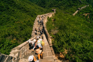  Pekin, Çin - 3 Mayıs 2025 Mutianyu 'daki Büyük Duvar. Yüksek kalite fotoğraf